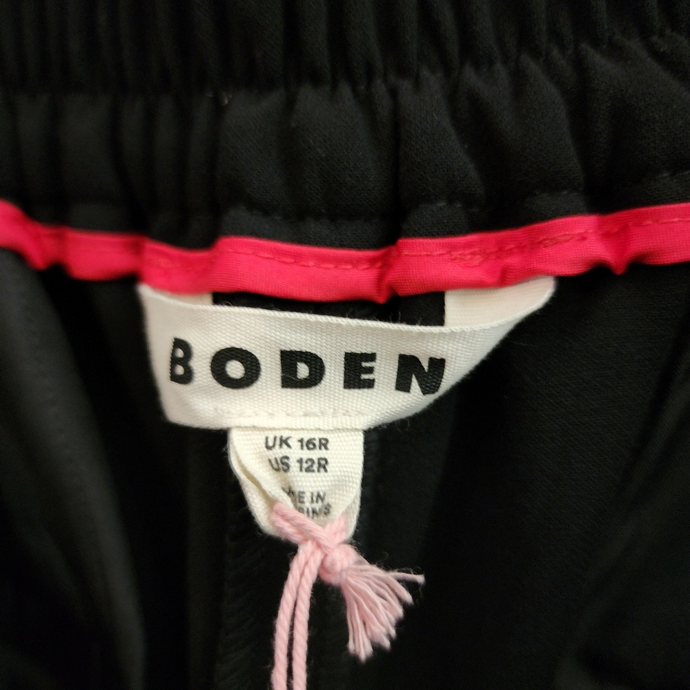 Boden Black Side Stripe Pull-on Trousers - Picture 14 of 16